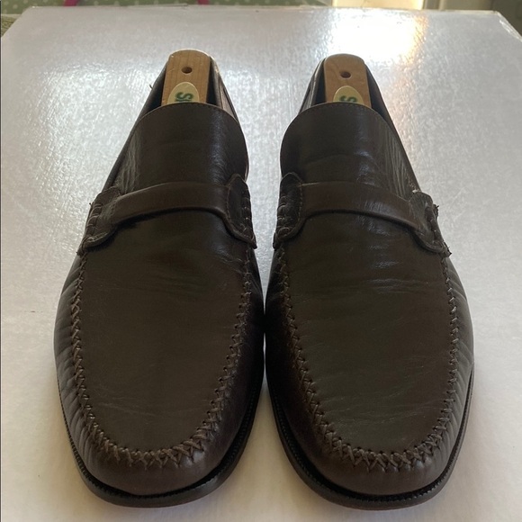 Bruno Magli PORRO Men\'s Brown Leather Slip On Loafers Size 11.5. Made in Italy main image 6